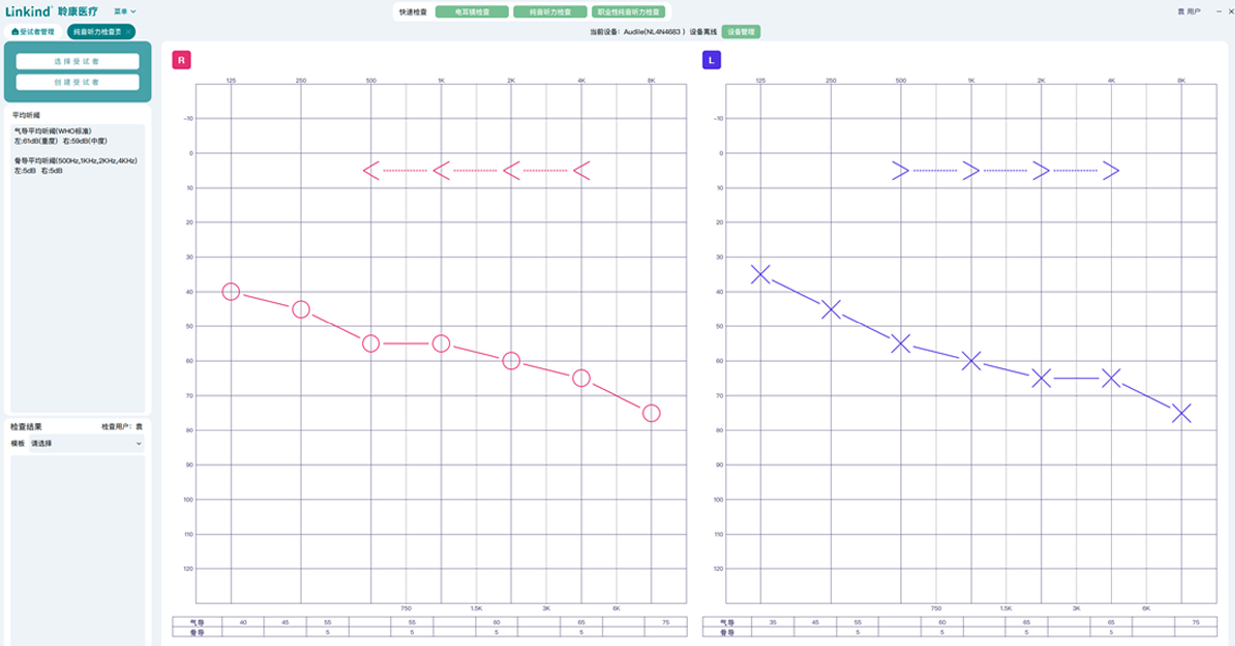 聆康纯音听力计LK-227升级版(图1) 聆康纯音听力计LK-227标准版B(图1)